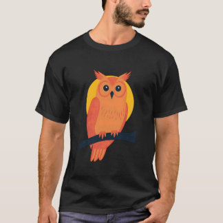Camiseta Mystic Owl Artwork Bold Sunset Forest Vibes Noctur