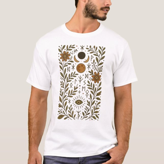 Camiseta Mystic Runes Botanical Art (Frente)