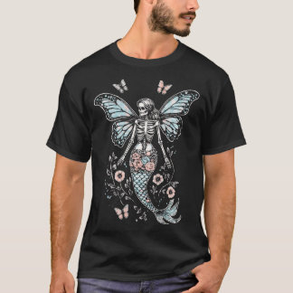 Camiseta Mystical Butterfly Wing Skeleton Sereia