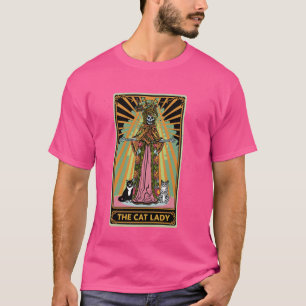 Camiseta Mystical Cat Lady Tarot Card Art Nouveau Cat Lover