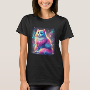 Camiseta Mystical Galaxy Cat Fantasia Cósmica Trabalho de a