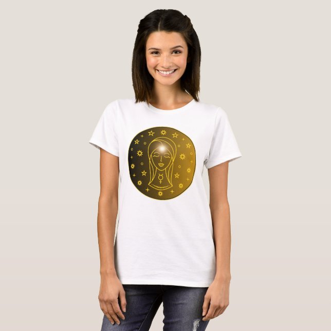 Camiseta Mystical Golden Zodiac Virgo (Frente Completa)