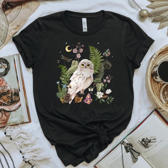 Camiseta Mystical White OWL Cottagecore (Criador carregado)