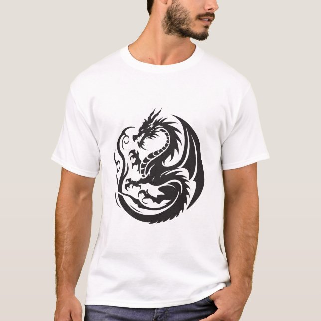 Camiseta Mythical Black Dragon Tattoo (Frente)