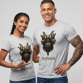 Camiseta Mythical Bujinkan Samurai Mask Glowing Eyes Tee