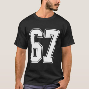 Camiseta Nº 67 do White Outline Número 67 Esportivo Fan Jer