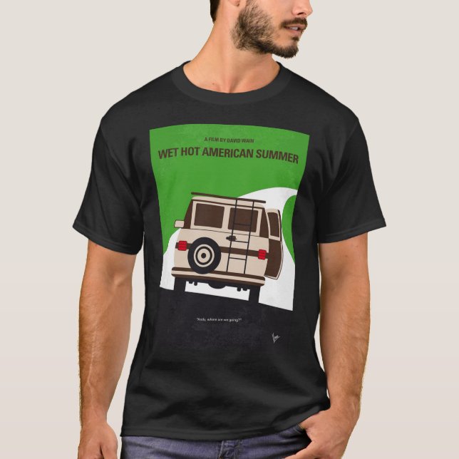 Camiseta N.º481- Posto de filme mínimo Wet Hot American Sum (Frente)