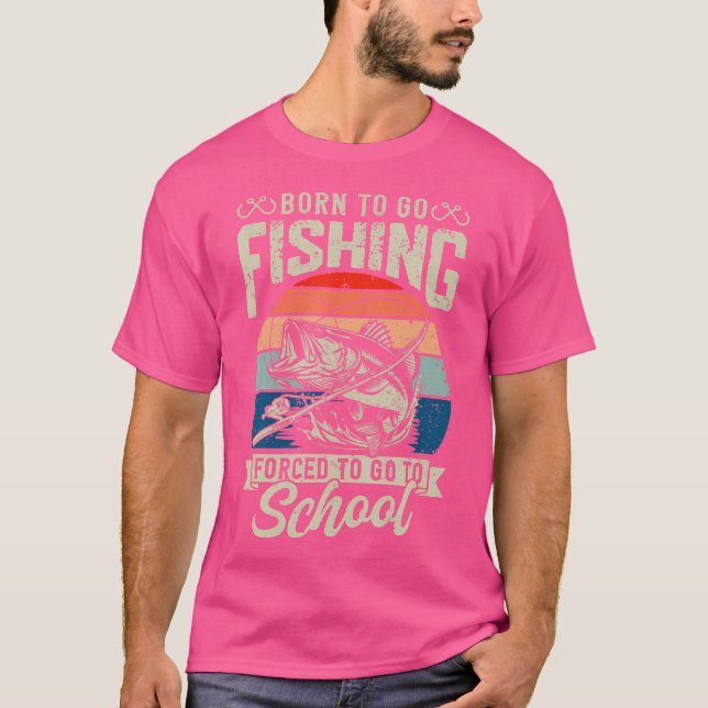Camiseta n Boys Fishing Forced To Go To School Bass Fish (Frente)