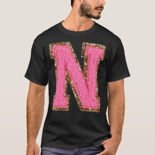 Camiseta N - Bubblegum Glitter Versity - Adesivos com Letra