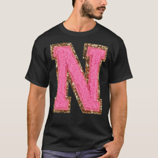 Camiseta N - Bubblegum Glitter Versity - Adesivos com Letra