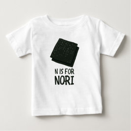 Camiseta N é para NORI Green Veggie Alphabet N