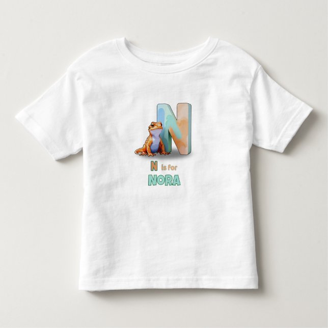 Camiseta N is for Nora - Personalized Toddler Tee (Frente)