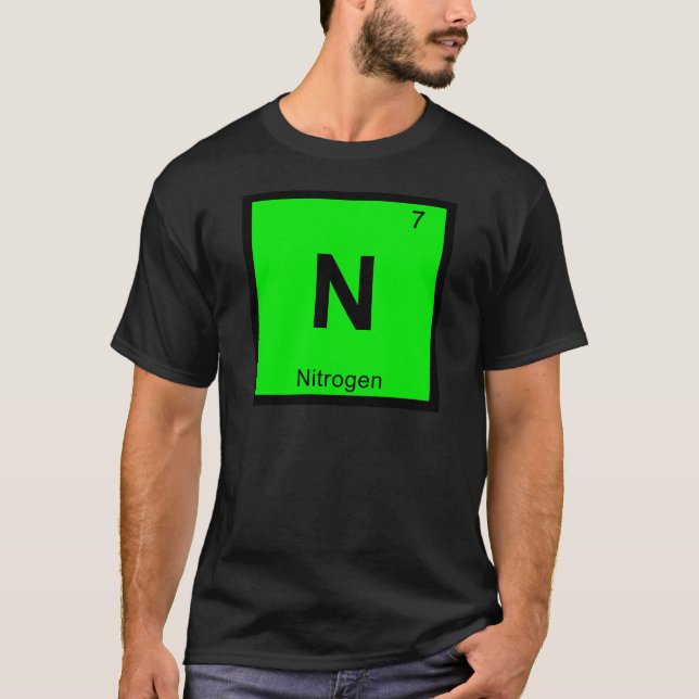 Camiseta N - Símbolo de Mesa periódica da química do azoto (Frente)