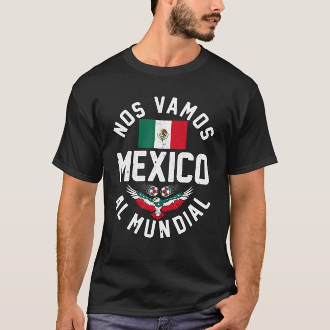 Camiseta N Vamos Al Mundial México Bandeira Futebol M (Frente)