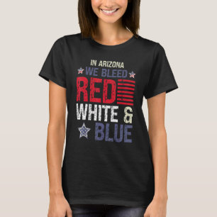 Camiseta Na Arizona, sangramos branco vermelho e azul 4 de 