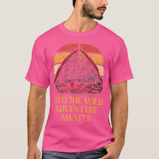 Camiseta Na Aventura Selvagem Aguarda Acampamento Ao Ar Liv