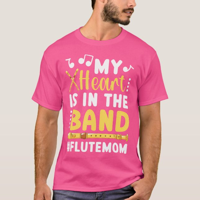 Camiseta Na Banda Flute Mãe De Uma Leitora De Flauta (Frente)