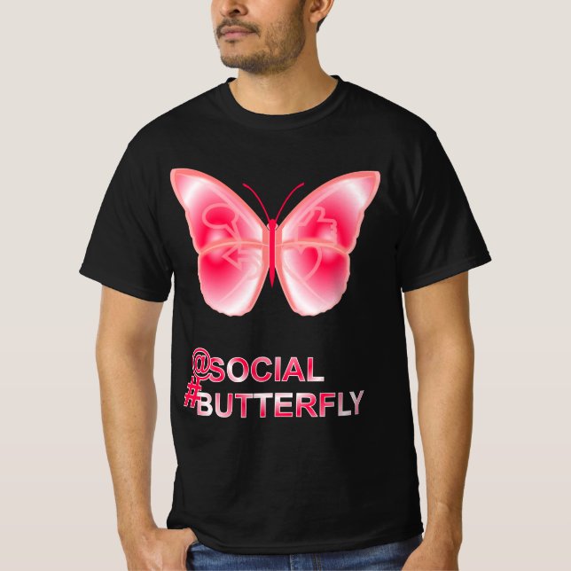 Camiseta Na Borboleta da Hashtag Social (Frente)