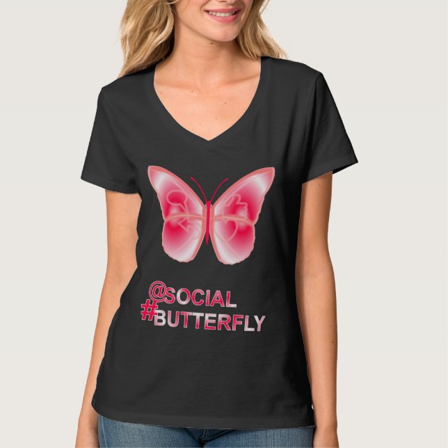 Camiseta Na Borboleta do Hashtag Social (Frente)