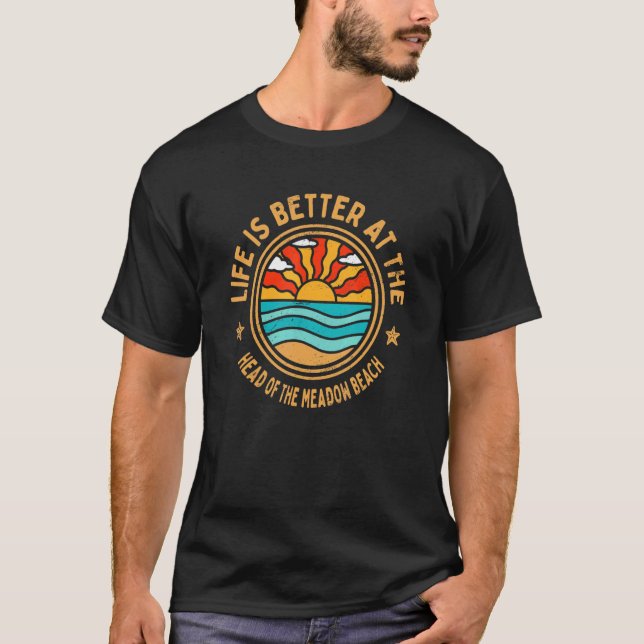 Camiseta na Cabeça do Oceano de Meadow Beach (Frente)