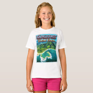 CAMISETA NA COSTA PALI - ILHA KAUAI - HAWAII EUA