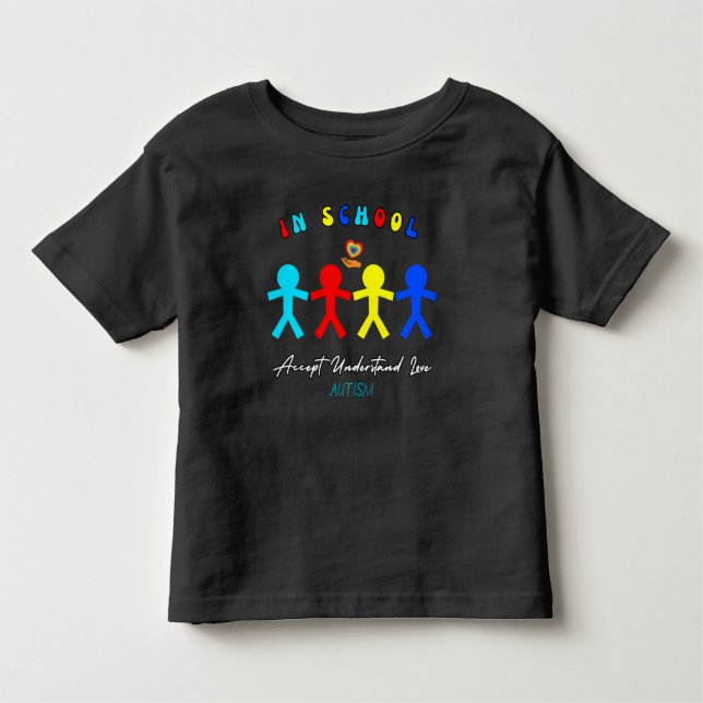 Camiseta Na escola, compreenda aceitar e amar o Autismo (Frente)