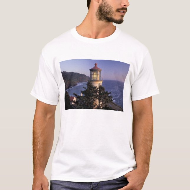Camiseta NA, EUA, Oregon, Héeta Head Lighthouse, (Frente)