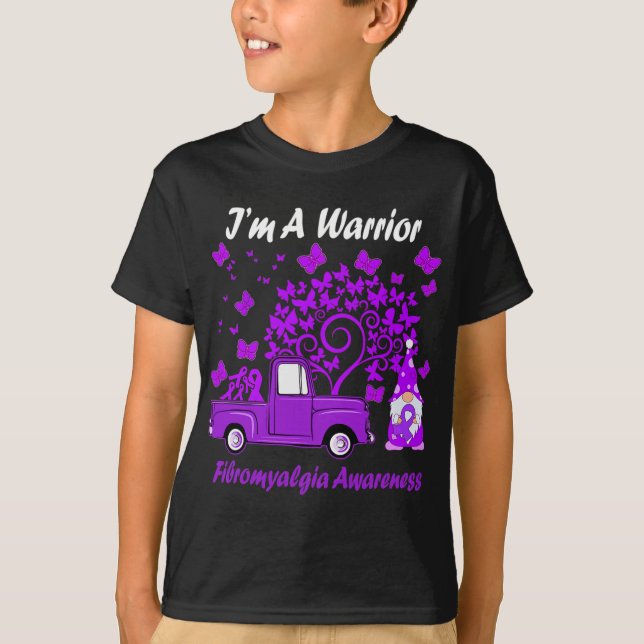 Camiseta Na família de maio eu sou guerreiro Fibromialgia C (Frente)