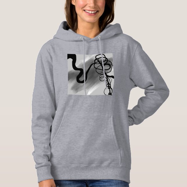 Camiseta Na grade: Cinza Abstrato, Preto e Branco (Frente)