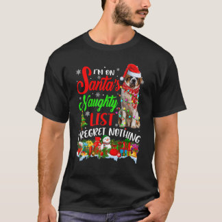 Camiseta Na Lista de Meninos Maus do Papai Noel Xmas Bernar