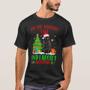 Camiseta Na Lista de Natal Travesso E Não Me Arrependo Gato