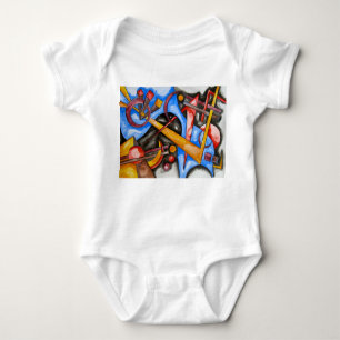 Camiseta Na Mão De Arte Cosmos-Abstrato pintada Geométrica