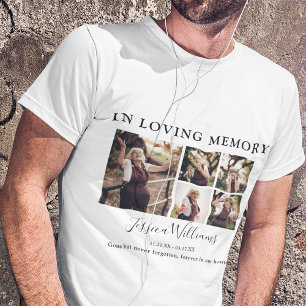 Camiseta Na memória de amor 9 Colagem de Fotos Memorial