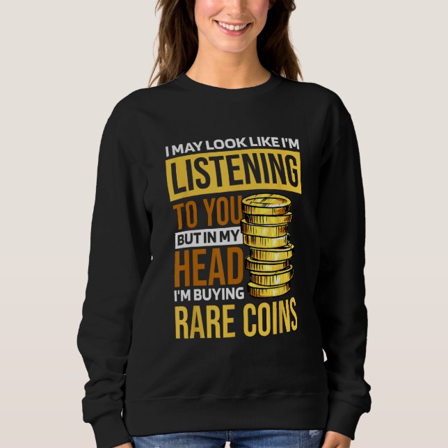 Camiseta Na Minha Cabeça Estou Comprando Moedas Raras Numis (Frente)