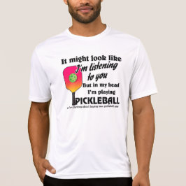 Camiseta Na minha cabeça estou jogando Pickleball Engraçado