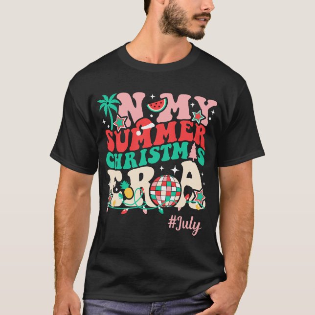Camiseta Na Minha Época De Natal, Engraçado Groovy Summer X (Frente)