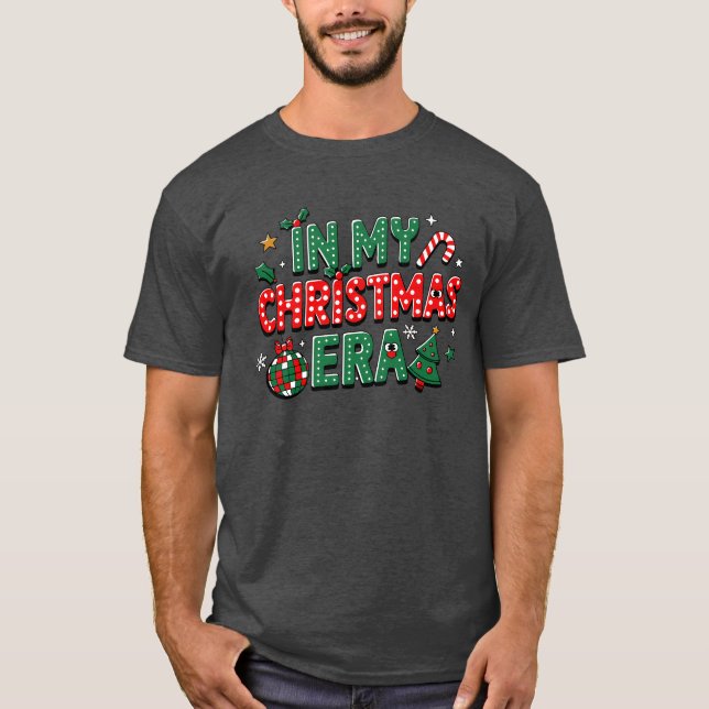 Camiseta Na minha época de Natal, um feliz garoto de Natal (Frente)