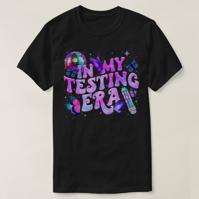 Camiseta Na Minha Época De Teste, O Professor Disco Tie Dye (Frente do Design)