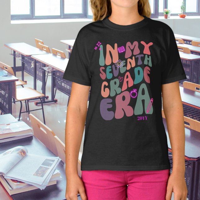 Camiseta Na Minha Época Sétima com Elementos Neon no Ano (Criador carregado)