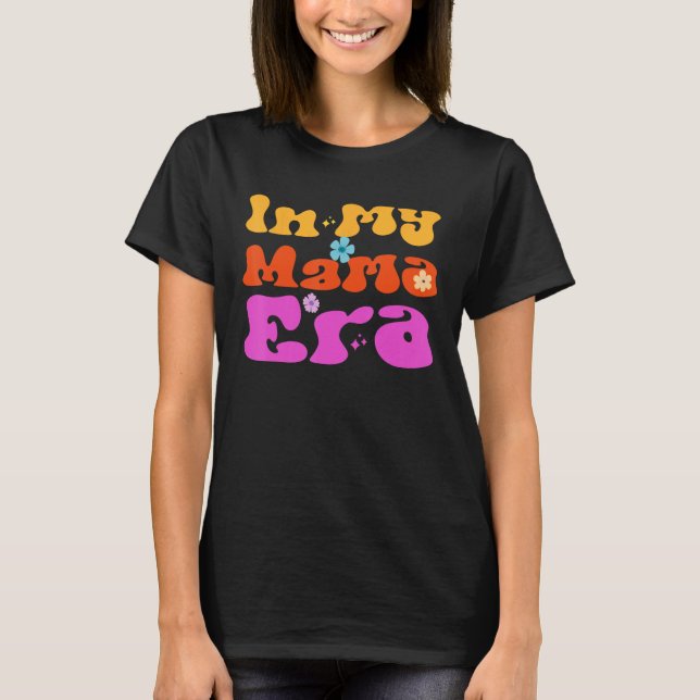 Camiseta Na Minha Era Da Mãe, Retro Groovy Wavy (Frente)