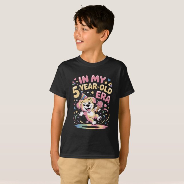 Camiseta Na Minha Era de 5 Anos (Frente Completa)