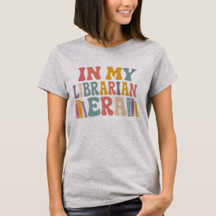 Camiseta Na Minha Era de Bibliotecária Retro Groovy Amante 
