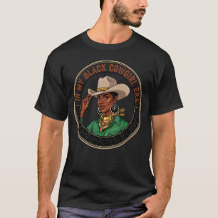 Camiseta Na Minha Era de Cowgirl Preta, Afro-Americana Retr