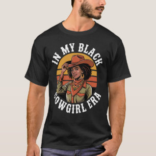 Camiseta Na Minha Era de Cowgirl Preta, Country Afro-Americ