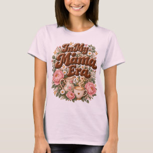 Camiseta Na Minha Era de Mamãe Estética Retro de Flores Sil