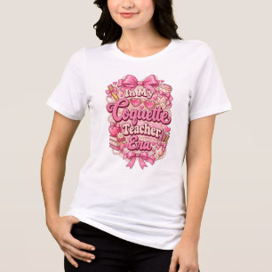 Camiseta Na Minha Era de Professora Coquete Rosa Retro Groo