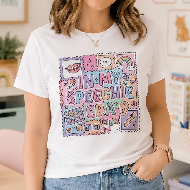 Camiseta Na Minha Era Speechie Terapia de Fala Pastel (Criador carregado)