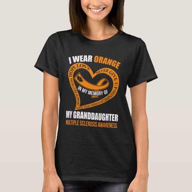 Camiseta Na minha memória da minha neta MULTIPLE SCLEROSIS (Frente)
