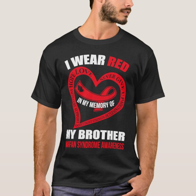 Camiseta Na minha memória do meu irmão MARFAN SYNDROME AWAR (Frente)