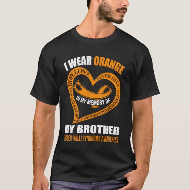 Camiseta Na minha memória do meu irmão PRADER WILLI SÍNDROM (Frente)